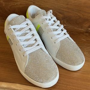 Shoe Dazzle White Bling Studded Sneaker Womens Size 11 NEW